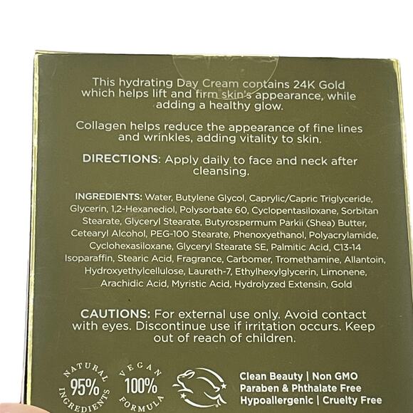 Clear Beauty 24K Gold & Collagen Firming Day Cream 1.69 FL OZ New In Box - Picture 5 of 6